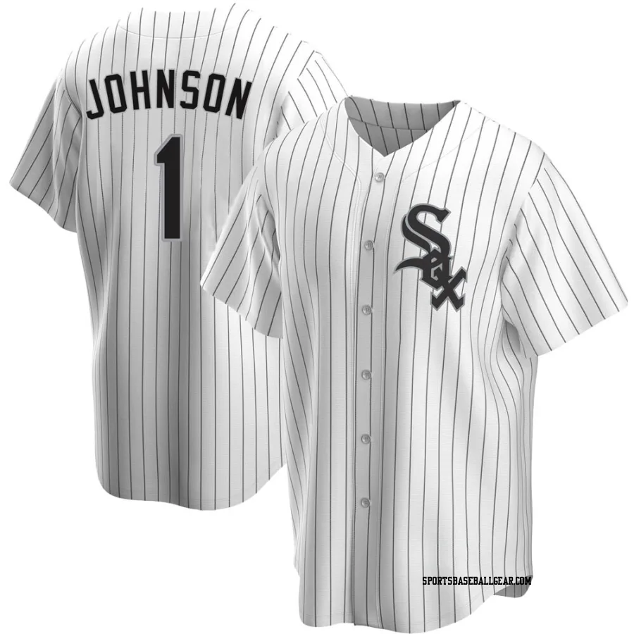 Lance Johnson Men's Chicago White Sox White Replica Home Jersey
