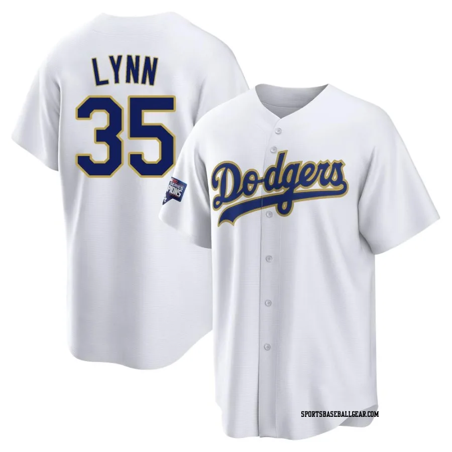 Lance Lynn Men's Los Angeles Dodgers White/Gold Replica 2021 Gold Program Player Jersey
