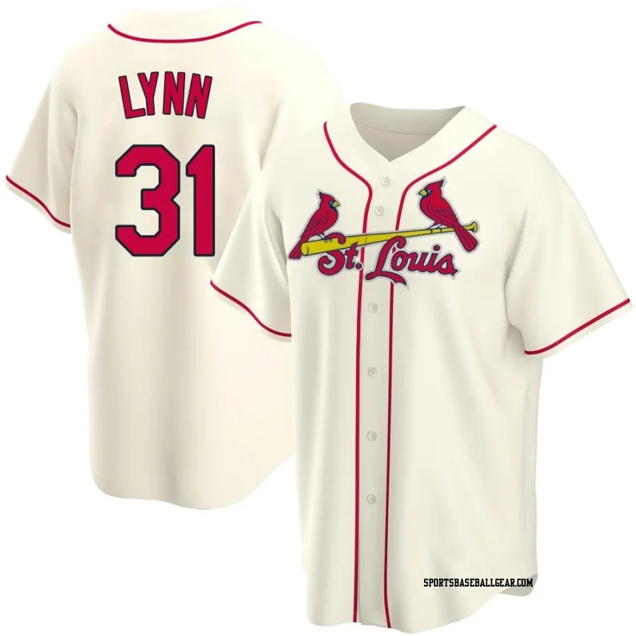 Lance Lynn Men's St. Louis Cardinals Cream Replica Alternate Jersey