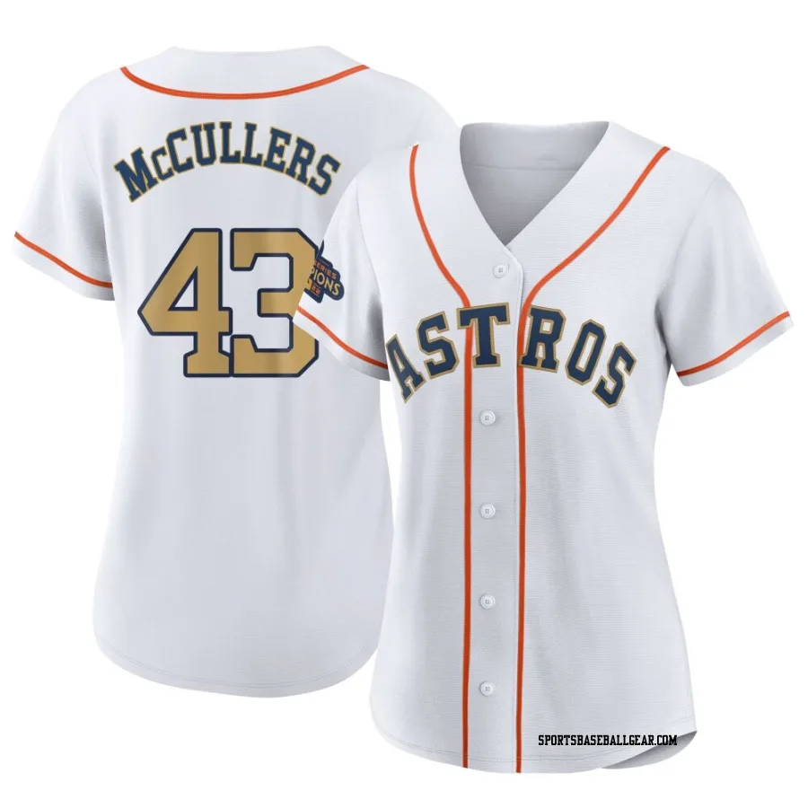 Lance McCullers Jr. Women's Houston Astros Gold Replica White 2023 Collection Jersey