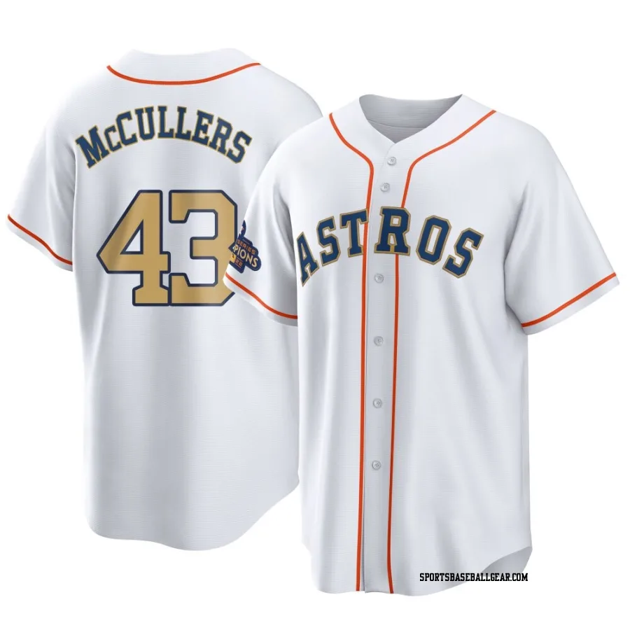 Lance McCullers Jr. Youth Houston Astros Gold Replica White 2023 Collection Jersey
