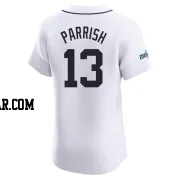 Lance Parrish Men's Detroit Tigers White Elite Home Patch Jersey