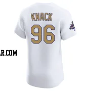 Landon Knack Men's Los Angeles Dodgers Gold Elite White 2025 Collection Jersey
