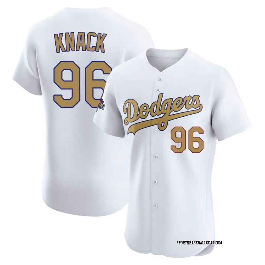 Landon Knack Men's Los Angeles Dodgers Gold Elite White 2025 Collection Jersey