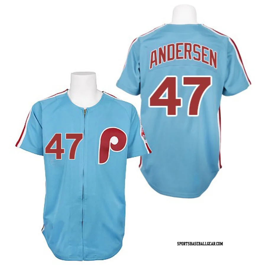 Larry Andersen Men's Philadelphia Phillies Blue Authentic 1984 Throwback Jersey