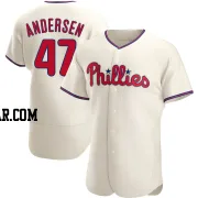Larry Andersen Men's Philadelphia Phillies Cream Authentic Alternate Jersey