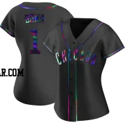 Larry Bowa Women's Chicago Cubs Black Holographic Replica Alternate Jersey