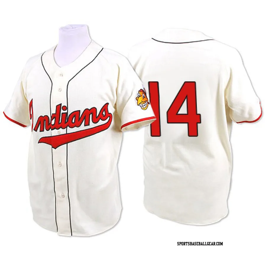 Larry Doby Men's Cleveland Guardians Cream Authentic 1948 Throwback Jersey