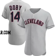 Larry Doby Men's Cleveland Guardians Gray Authentic Road Jersey