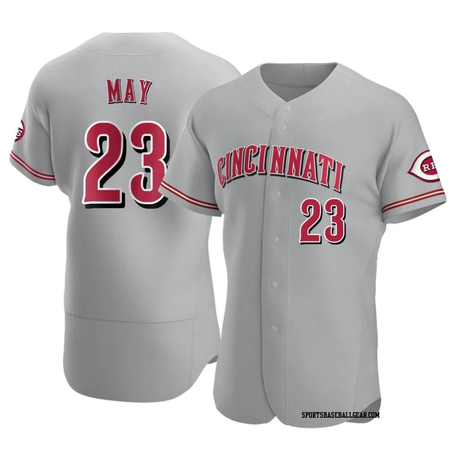 Lee May Men's Cincinnati Reds Gray Authentic Road Jersey