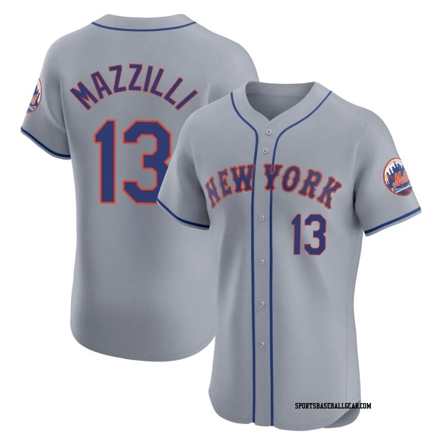 Lee Mazzilli Men's New York Mets Gray Elite Road Jersey