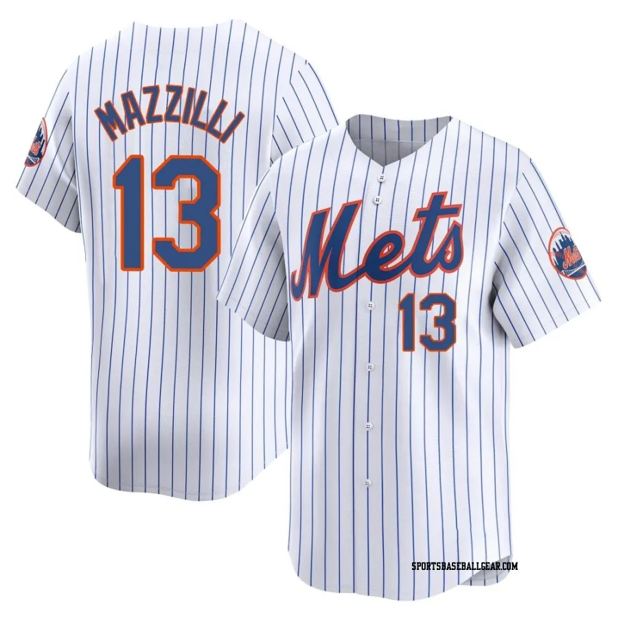 Lee Mazzilli Men's New York Mets White Limited Home Jersey