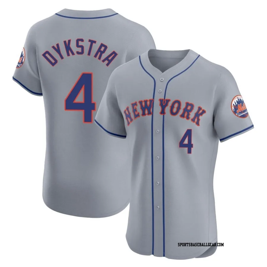 Lenny Dykstra Men's New York Mets Gray Elite Road Jersey
