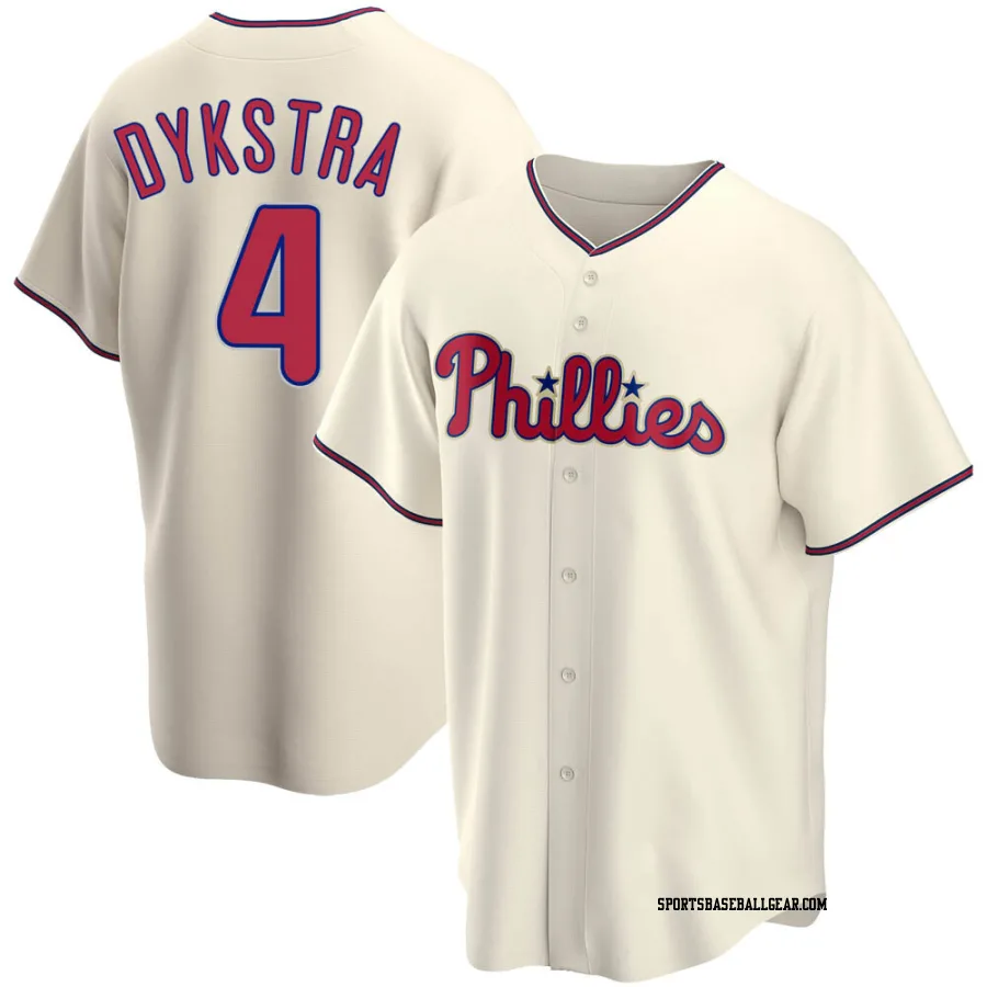 Lenny Dykstra Men's Philadelphia Phillies Cream Replica Alternate Jersey