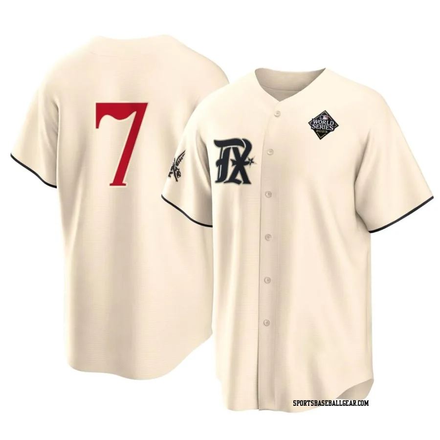 Lenny Randle Men's Texas Rangers Cream Replica 2023 City Connect 2023 World Series Jersey