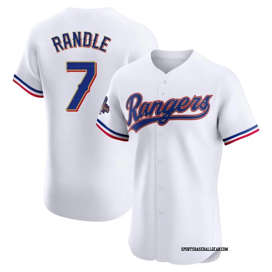 Lenny Randle Men's Texas Rangers Gold Elite White 2024 Collection Jersey