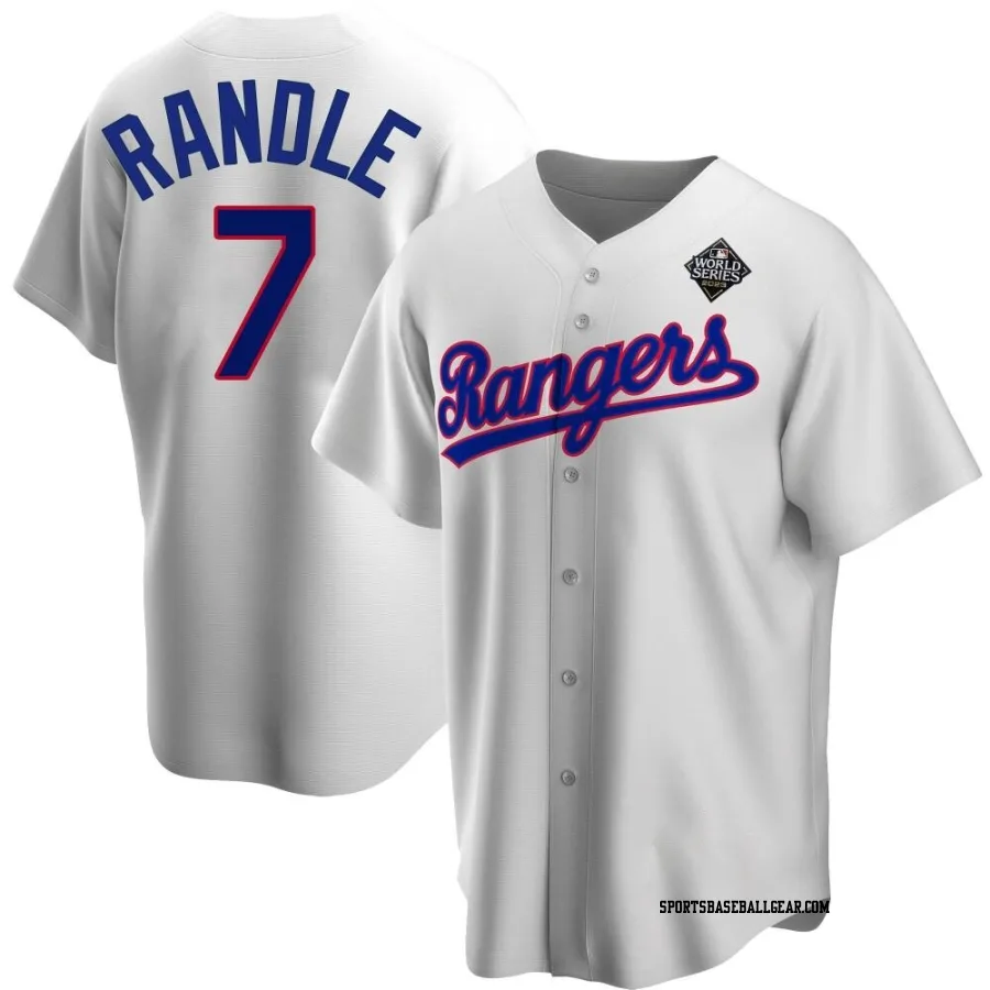 Lenny Randle Men's Texas Rangers White Replica Home Cooperstown Collection 2023 World Series Jersey