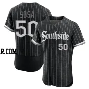 Lenyn Sosa Men's Chicago White Sox Black Authentic 2021 City Connect Jersey