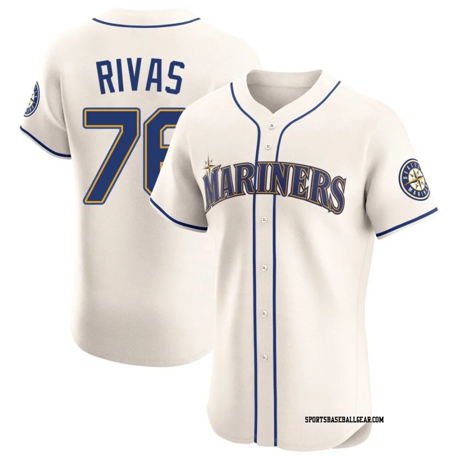 Leo Rivas Men's Seattle Mariners Cream Elite Alternate Jersey
