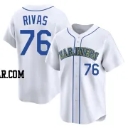 Leo Rivas Men's Seattle Mariners White Limited Throwback Cooperstown Collection Jersey