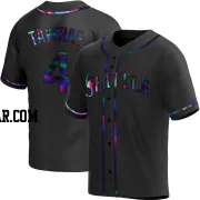 Leody Taveras Men's Seattle Mariners Black Holographic Replica Alternate Jersey