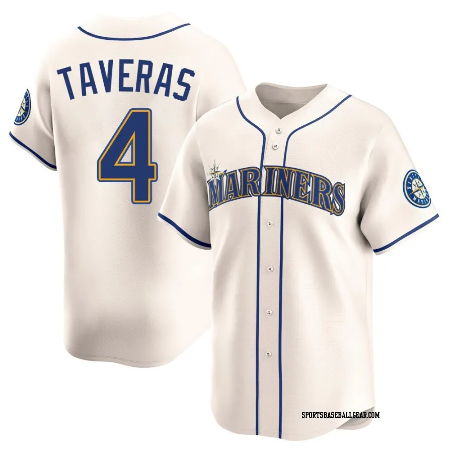 Leody Taveras Men's Seattle Mariners Cream Limited Alternate Jersey