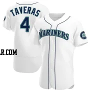 Leody Taveras Men's Seattle Mariners White Authentic Home Jersey