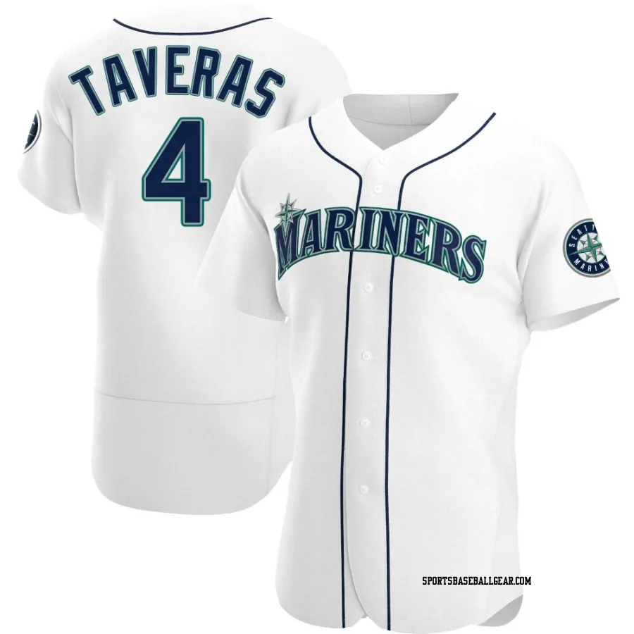 Leody Taveras Men's Seattle Mariners White Authentic Home Jersey