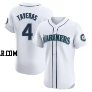 Leody Taveras Men's Seattle Mariners White Elite Home Jersey