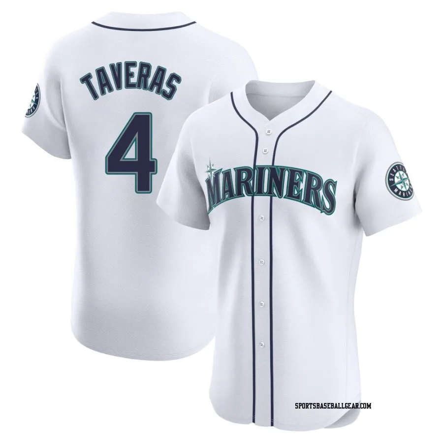 Leody Taveras Men's Seattle Mariners White Elite Home Jersey