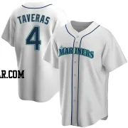 Leody Taveras Men's Seattle Mariners White Replica Home Jersey