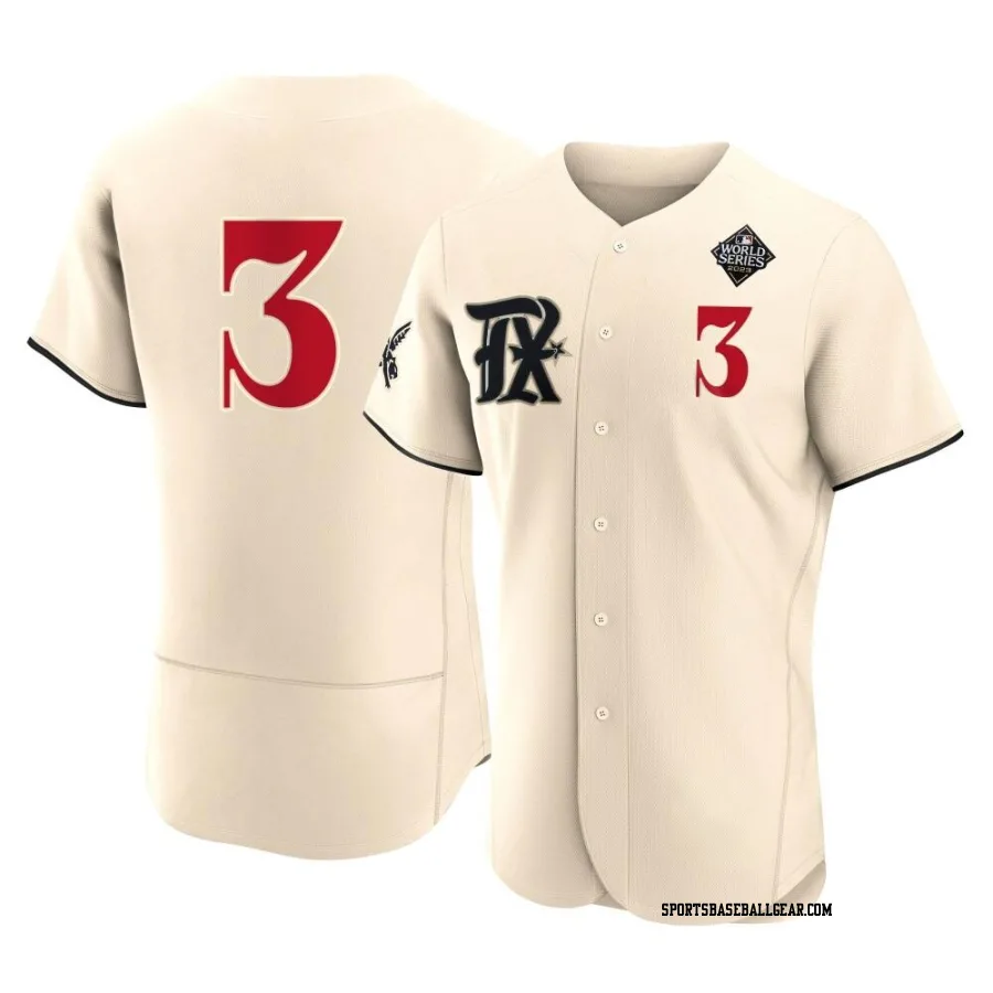 Leody Taveras Men's Texas Rangers Cream Authentic 2023 City Connect 2023 World Series Jersey