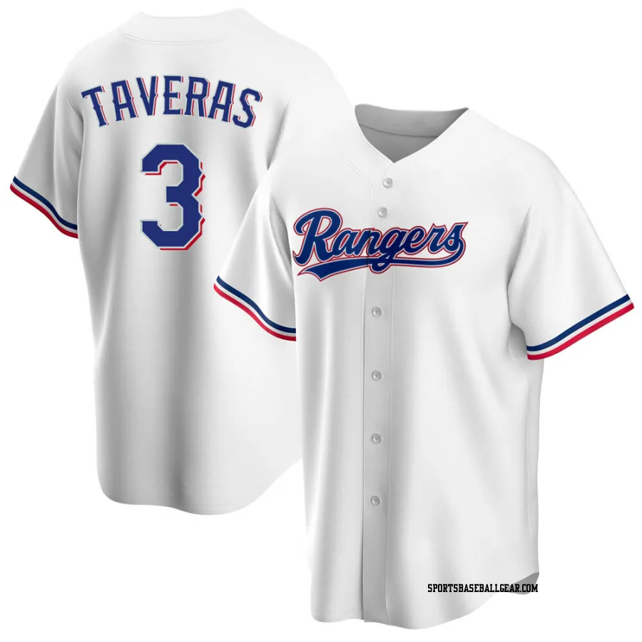 Leody Taveras Men's Texas Rangers White Replica Home Jersey