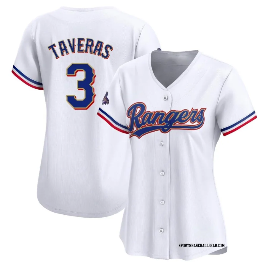 Leody Taveras Women's Texas Rangers Gold Limited White 2024 Collection Jersey
