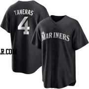 Leody Taveras Youth Seattle Mariners Black/White Replica Jersey
