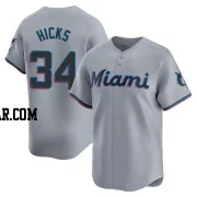 Liam Hicks Men's Miami Marlins Gray Limited Road Jersey