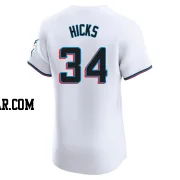 Liam Hicks Men's Miami Marlins White Elite Home Jersey
