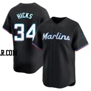 Liam Hicks Youth Miami Marlins Black Limited Alternate Jersey