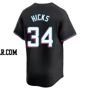 Liam Hicks Youth Miami Marlins Black Limited Alternate Jersey
