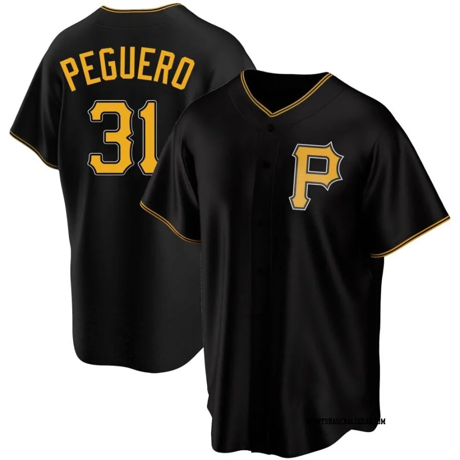 Liover Peguero Men's Pittsburgh Pirates Black Replica Alternate Jersey