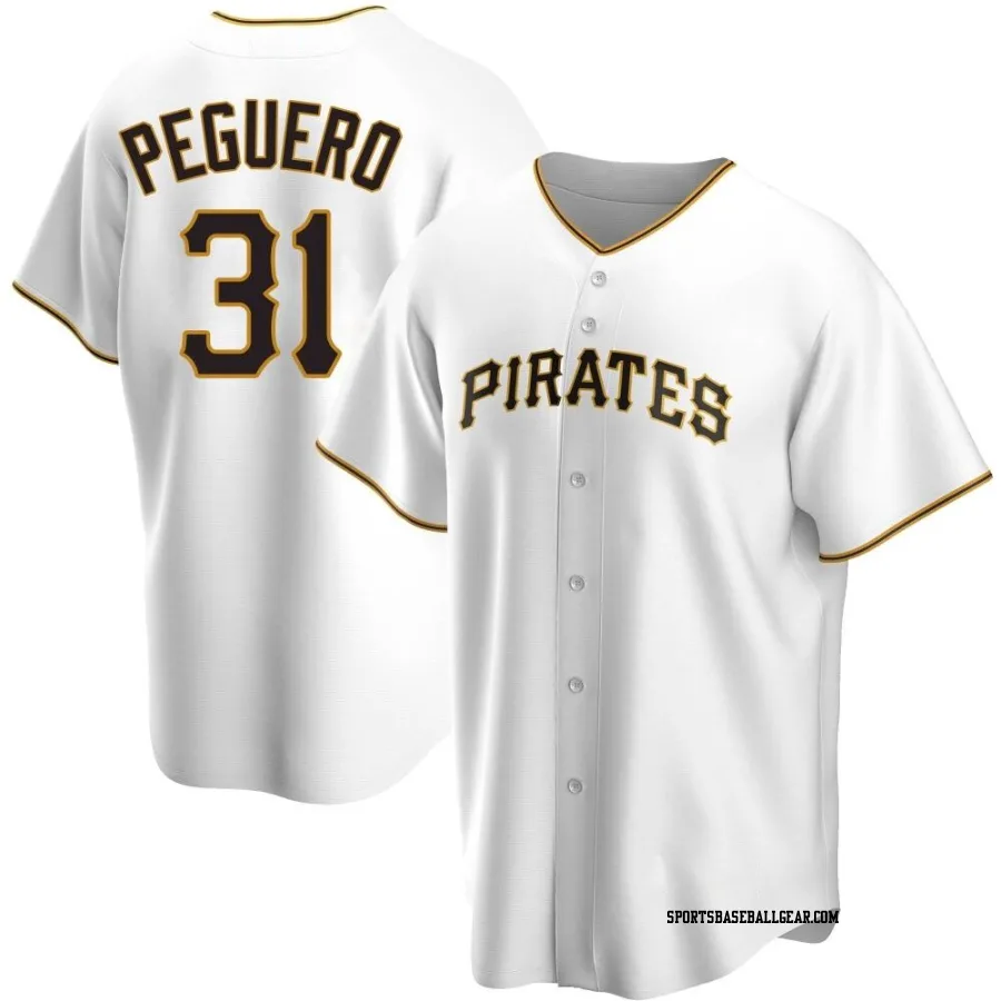 Liover Peguero Youth Pittsburgh Pirates White Replica Home Jersey