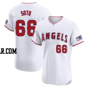 Livan Soto Men's Los Angeles Angels White Elite Home Patch Jersey