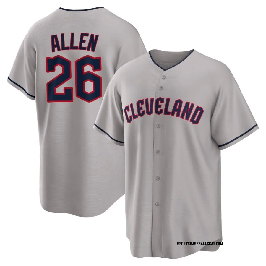 Logan Allen Men's Cleveland Guardians Gray Replica Road Jersey