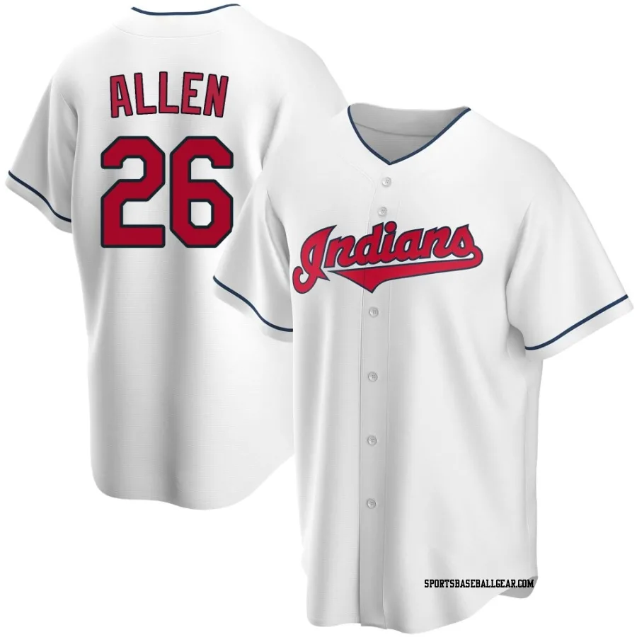 Logan Allen Men's Cleveland Guardians White Replica Home Jersey