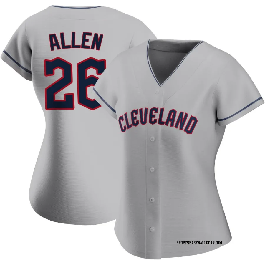 Logan Allen Women's Cleveland Guardians Gray Replica Road Jersey