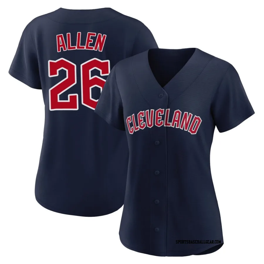 Logan Allen Women's Cleveland Guardians Navy Replica Alternate Jersey