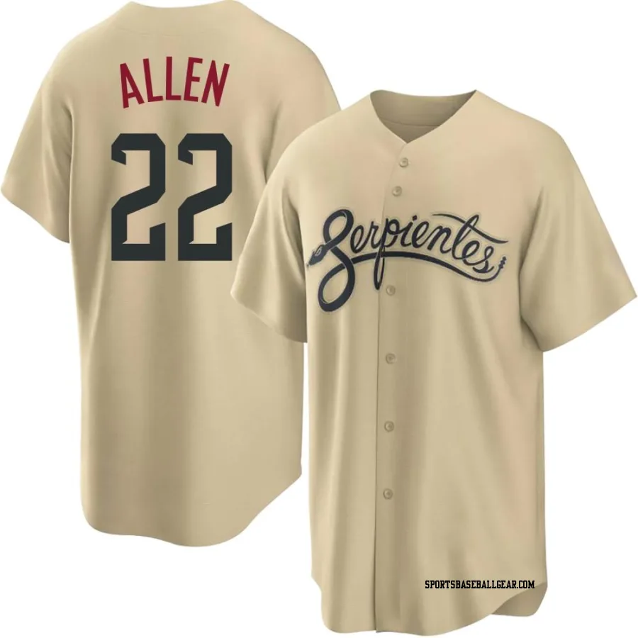 Logan Allen Youth Arizona Diamondbacks Gold Replica 2021 City Connect Cool Base Jersey