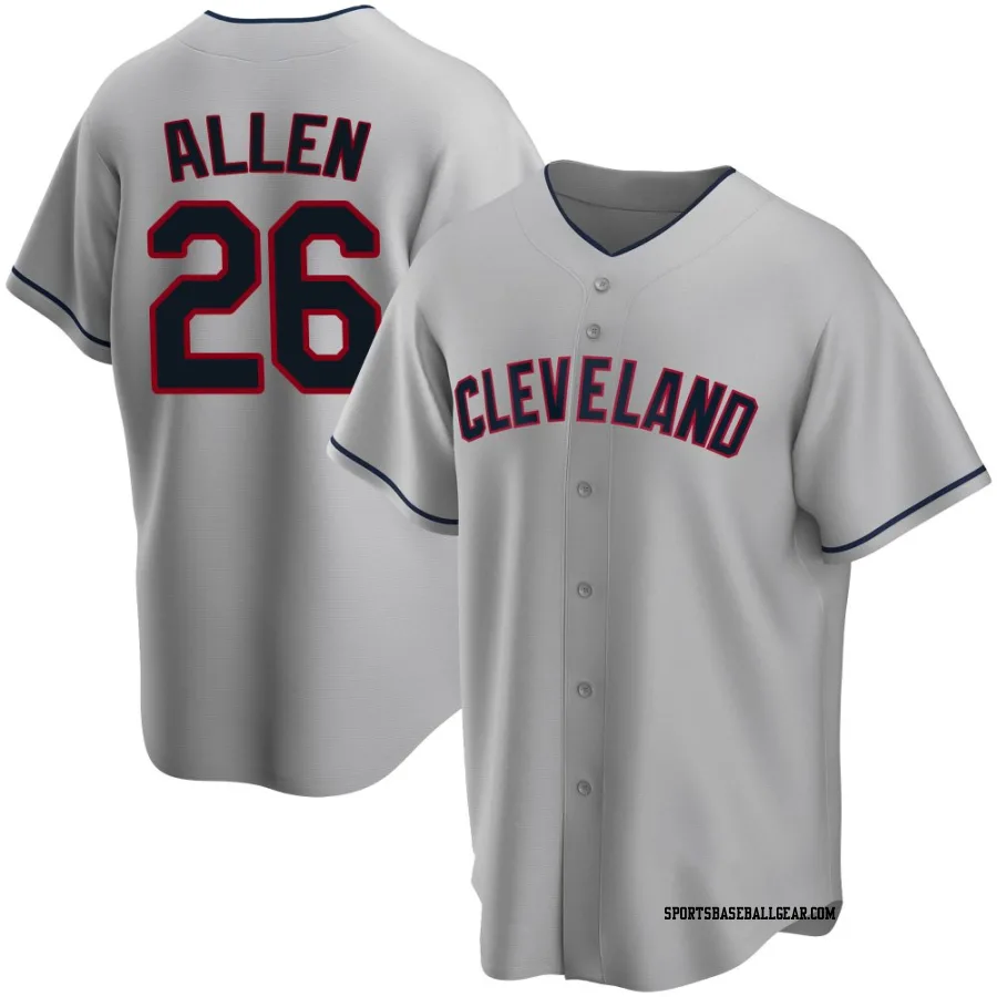 Logan Allen Youth Cleveland Guardians Gray Replica Road Jersey