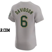 Logan Davidson Men's Oakland Athletics Gray Elite Road Jersey
