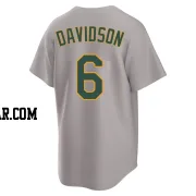 Logan Davidson Men's Oakland Athletics Gray Replica Away 2.0 Jersey
